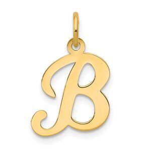 14k Yellow Gold, Sophia Collection, Small Script Initial B Pendant